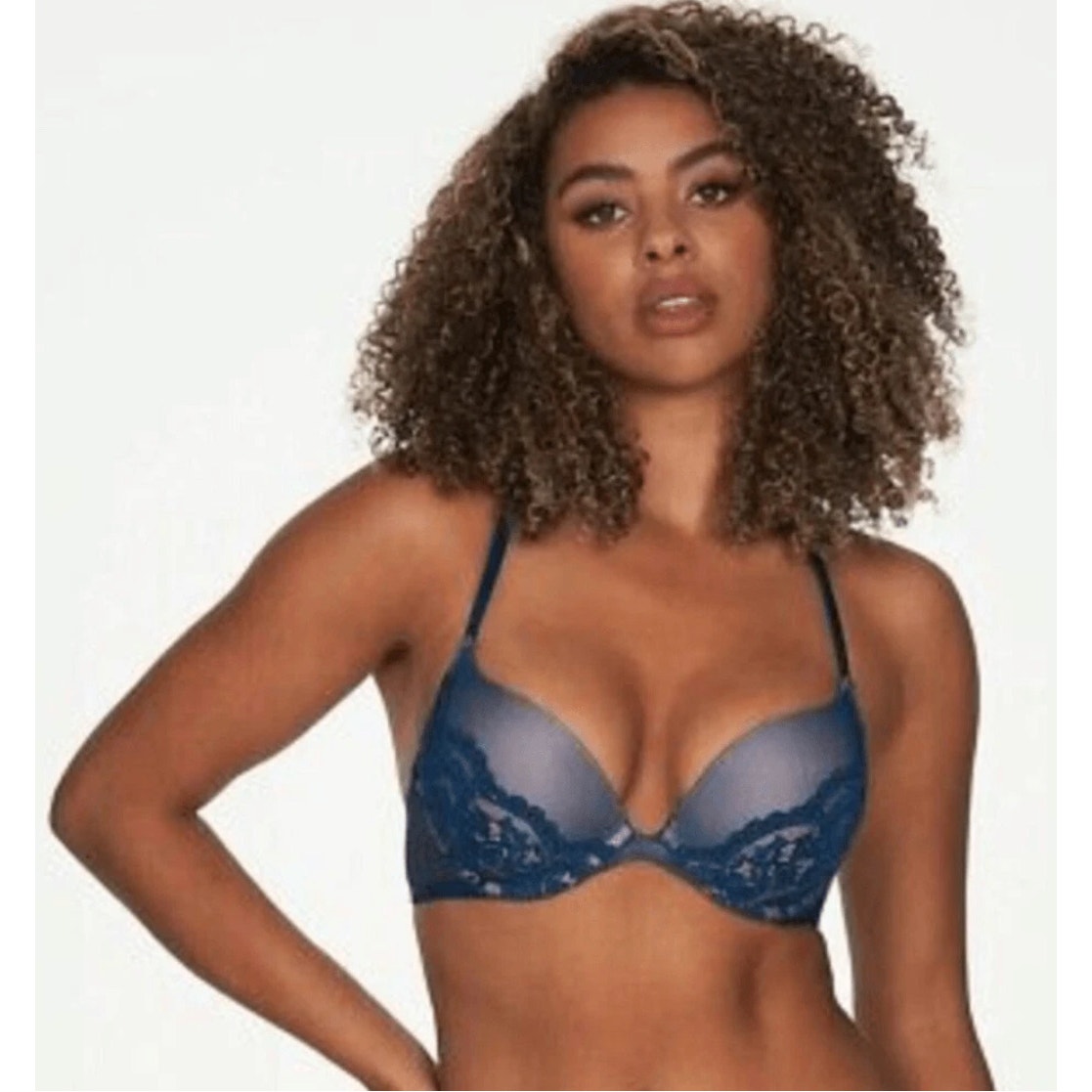 Brand New Fredericks Of Hollywood Womens 32dd Heartthrob Blue Lace Bra
